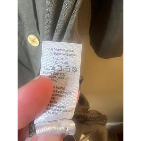 NWT Lascana Olive Long Sleeve Asymmetric Button Detail Decorative Tunic Top 8 10 - Picture 8 of 12